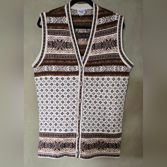 VINTAGE!! Huntington Ridge | Striped Knit Vest, Size L - Picture 1 of 6
